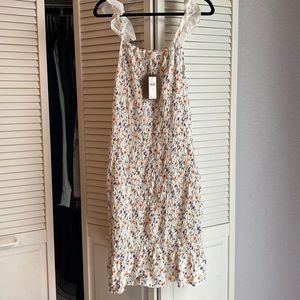 Anthropology Floral and Cream Dress